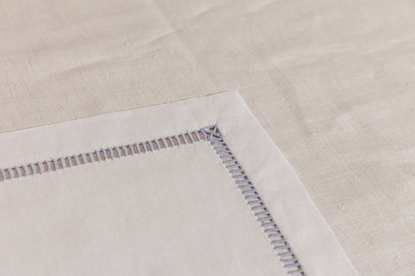 Simple Hemstitch - Napkins (White Linen)