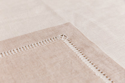 Simple Hemstitch - Placemats (Beige Linen)