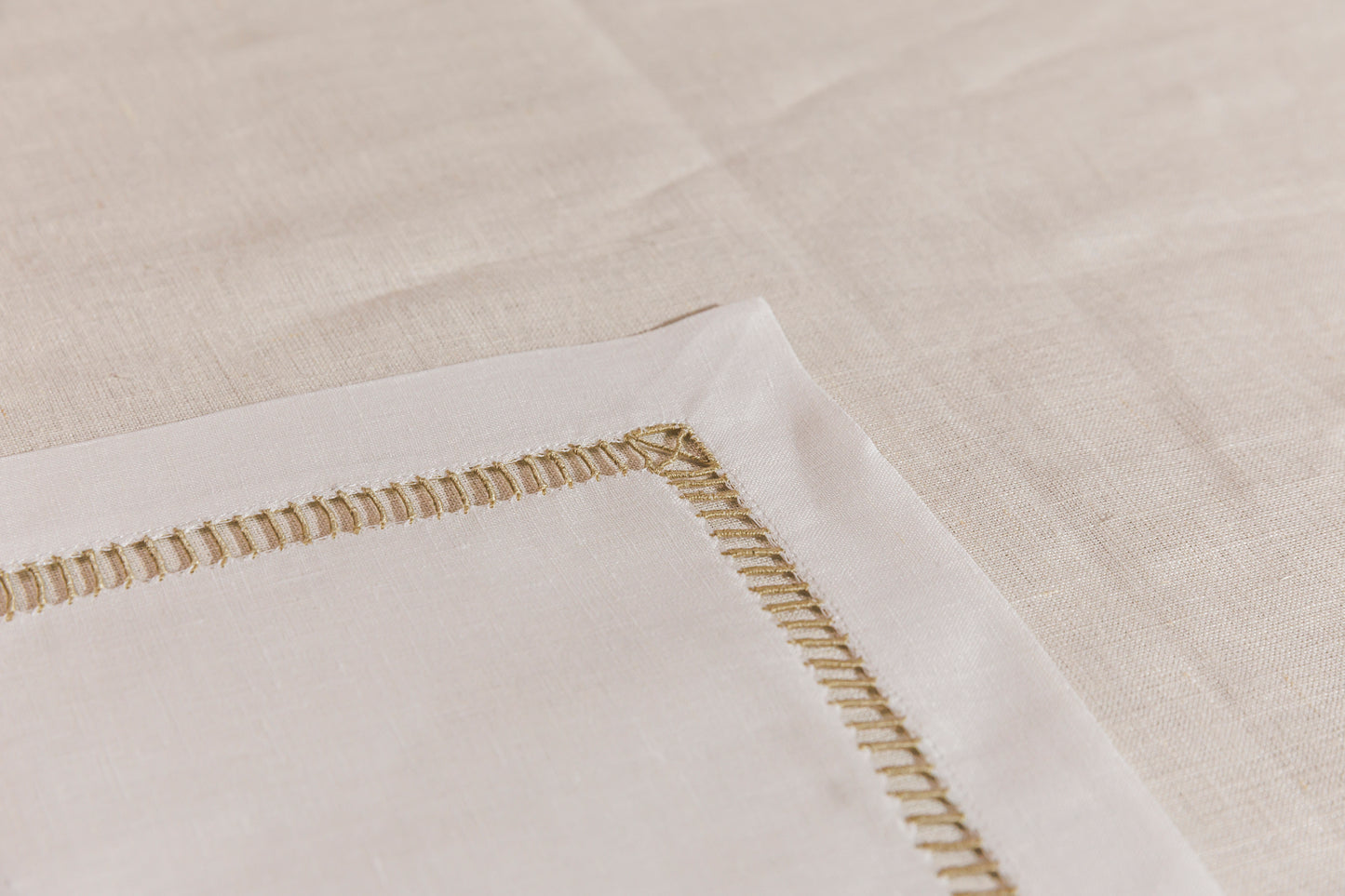 Simple Hemstitch - Napkins (White Linen)