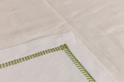 Simple Hemstitch - Napkins (White Linen)