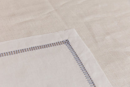 Simple Hemstitch - Napkins (White Linen)