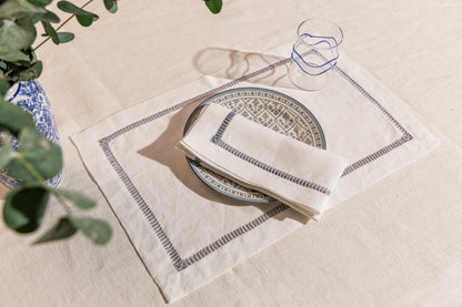 Simple Hemstitch - Napkins (White Linen)
