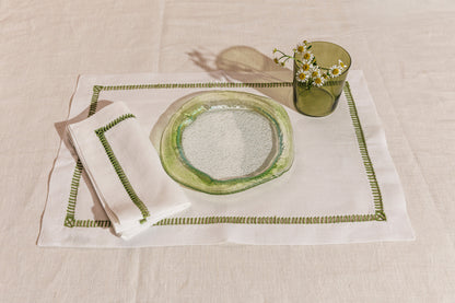 Simple Hemstitch - Napkins (White Linen)